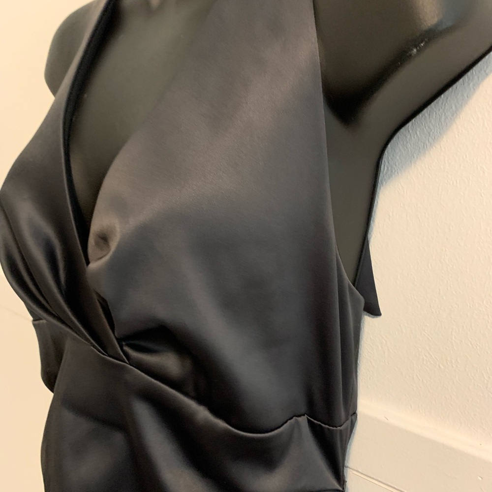 Vintage 90s Classic Le Chateau Sleek Black Cocktail Dress - Picture 3 of 16